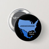 Badge Rond 5 Cm Golfe de Gavin | Newsom 2028 (Devant & derrière)