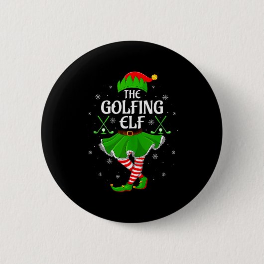 Badge Rond 5 Cm Golfing Elf Christmas Girls Women Elf Squad Xmas F (Devant)