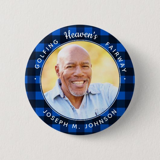 Badge Rond 5 Cm Golfing Heaven's Fairway Photo Mémorial du Golf (Devant)