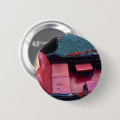 Badge Rond 5 Cm Gondole de luxe côtière à Venise (Devant & derrière)