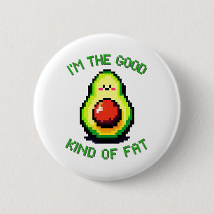 Badge Rond 5 Cm Good Fat Avocado - Drôle Pixel Art Conception alim