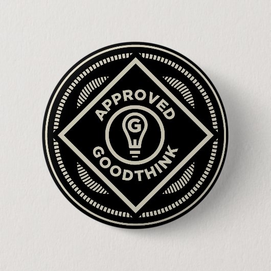 Badge Rond 5 Cm Goodthink a approuvé le bouton (Devant)