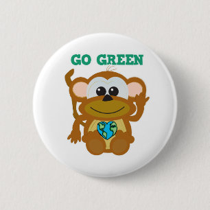 Badge Rond 5 Cm Goofkins, singe jour des terres Devenez écolo