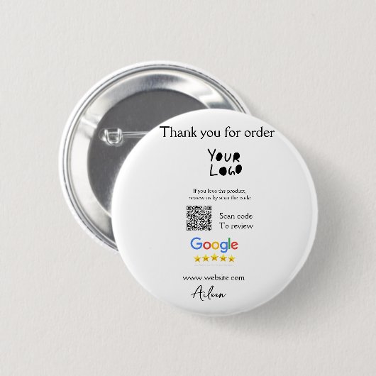 Badge Rond 5 Cm Google examen logo entreprise site Web scanner cod (Devant & derrière)