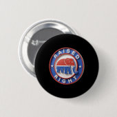 Badge Rond 5 Cm Gop Elephant Marches Proudly Raised Right Legacy  (Devant & derrière)