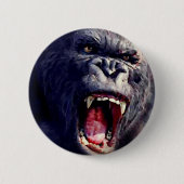 Badge Rond 5 Cm Gorilla hurle (Devant)