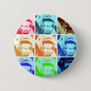 Badge Rond 5 Cm Gorille d'art de bruit