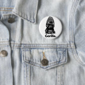 Badge Rond 5 Cm Gorille de gorille (En situation)