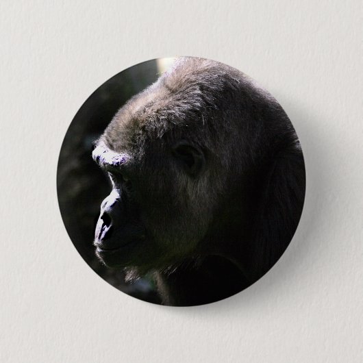 Badge Rond 5 Cm Gorille occidental de plaine (Devant)