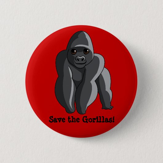 Badge Rond 5 Cm Gorilles (Devant)