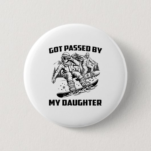 Badge Rond 5 Cm Got Ped By My Daughter Funny Skiing Ski Dad Winter (Devant)