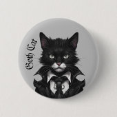 Badge Rond 5 Cm Goth cat Gothic grunge gothique Witchy (Devant)