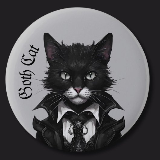Badge Rond 5 Cm Goth cat Gothic grunge gothique Witchy