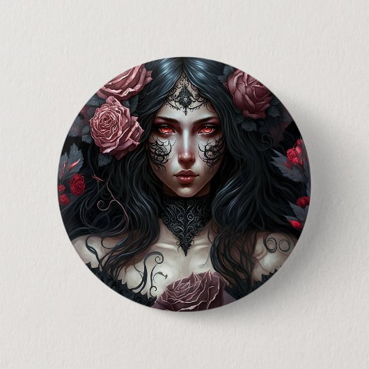 Badge Rond 5 Cm Goth Princesse Imaginaire gothique Art (Devant)