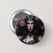 Badge Rond 5 Cm Goth Princesse Imaginaire gothique Art (Devant & derrière)