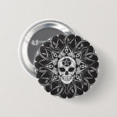 Badge Rond 5 Cm Goth Skull (Devant & derrière)