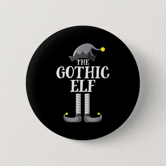 Badge Rond 5 Cm Gothic Black Elf Matching Family Group Christmas P (Devant)