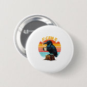 Badge Rond 5 Cm Gothic Raven Funny Halloween F Caw F Coffee (Devant & derrière)