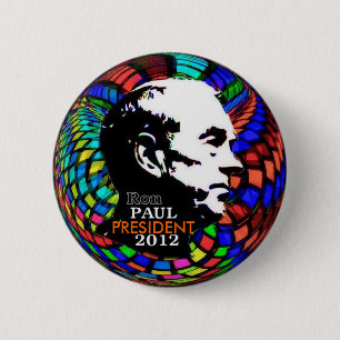 Badge Rond 5 Cm Goupille 2012 psychédélique de Ron Paul