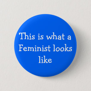 Badge Rond 5 Cm Goupille bleue du féminisme