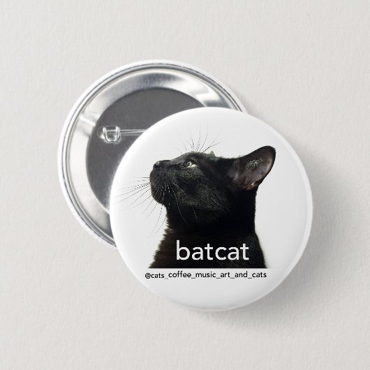 Badge Rond 5 Cm Goupille de Batcat ! (Devant & derrière)