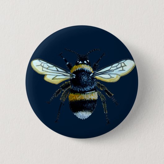 Badge Rond 5 Cm Goupille de bouton d'abeille (Devant)