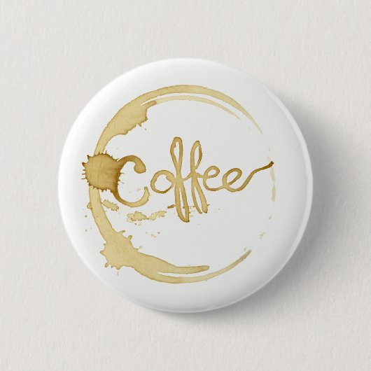 Badge Rond 5 Cm Goupille de bouton souillée par café (Devant)