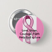Badge Rond 5 Cm Goupille de cancer du sein (Devant & derrière)