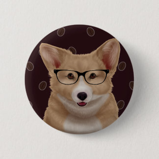 Badge Rond 5 Cm Goupille de corgi