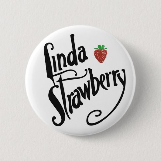 Badge Rond 5 Cm goupille de fraise de Linda (Devant)