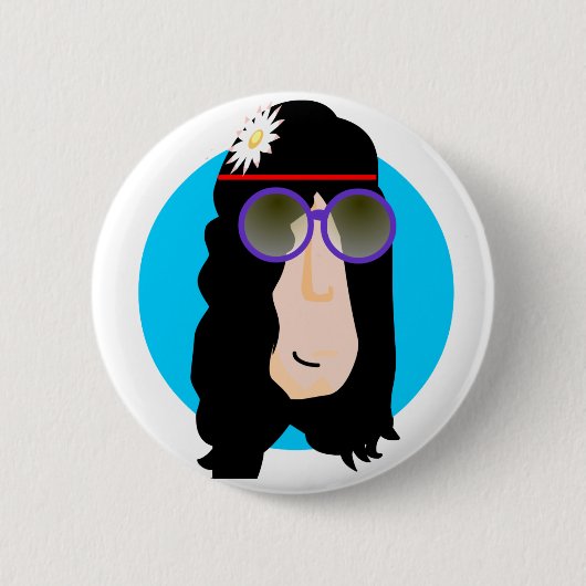 Badge Rond 5 Cm goupille de hippieface (Devant)