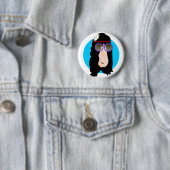 Badge Rond 5 Cm goupille de hippieface (En situation)