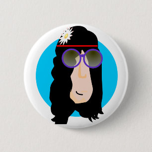 Badge Rond 5 Cm goupille de hippieface