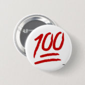Badge Rond 5 Cm goupille de l'emoji 100 (Devant & derrière)