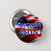 Badge Rond 5 Cm Goupille de Mccain Palin (Devant & derrière)