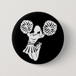 Badge Rond 5 Cm Goupille de pom-pom girl