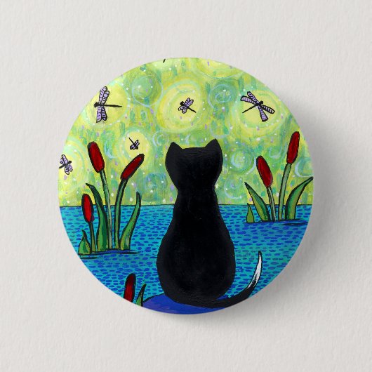 Badge Rond 5 Cm Goupille de rêveur de libellule (Devant)