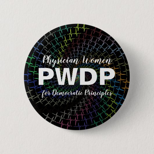 Badge Rond 5 Cm Goupille de vortex d'ecg de PWDP (Devant)