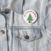 Badge Rond 5 Cm Goupille fibro de Noël d'arbre (En situation)