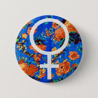 Badge Rond 5 Cm Goupille Fleur de Vénus