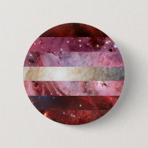 Badge Rond 5 Cm Goupille lesbienne de drapeau de nébuleuse