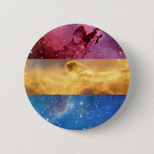 Badge Rond 5 Cm Goupille Pansexual de drapeau de nébuleuse