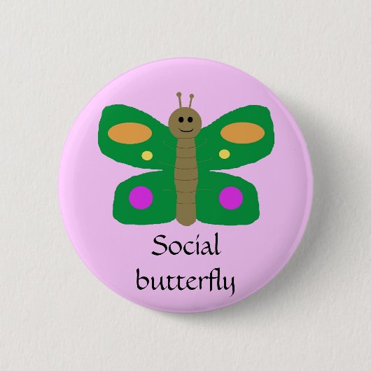 Badge Rond 5 Cm Goupille sociale de papillon (Devant)