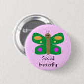 Badge Rond 5 Cm Goupille sociale de papillon (Devant & derrière)