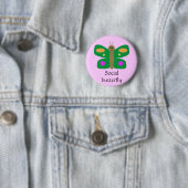 Badge Rond 5 Cm Goupille sociale de papillon (En situation)