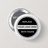 Badge Rond 5 Cm Goupilles de bouton de logo d'affaires (Devant & derrière)