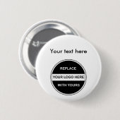 Badge Rond 5 Cm Goupilles de bouton de logo d'affaires (Devant & derrière)