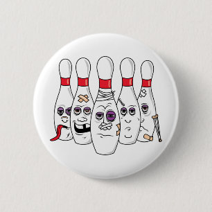 Badge Rond 5 Cm Goupilles de bowling