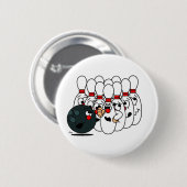 Badge Rond 5 Cm Goupilles de bowling (Devant & derrière)