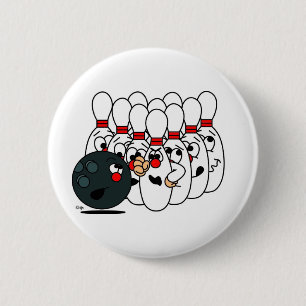 Badge Rond 5 Cm Goupilles de bowling